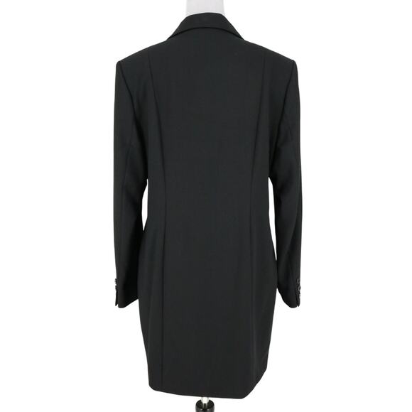 St Michael Marks & Spencer Jacket Womens 12 Wool Black Long Blazer Lined Career - Picture 2 of 15